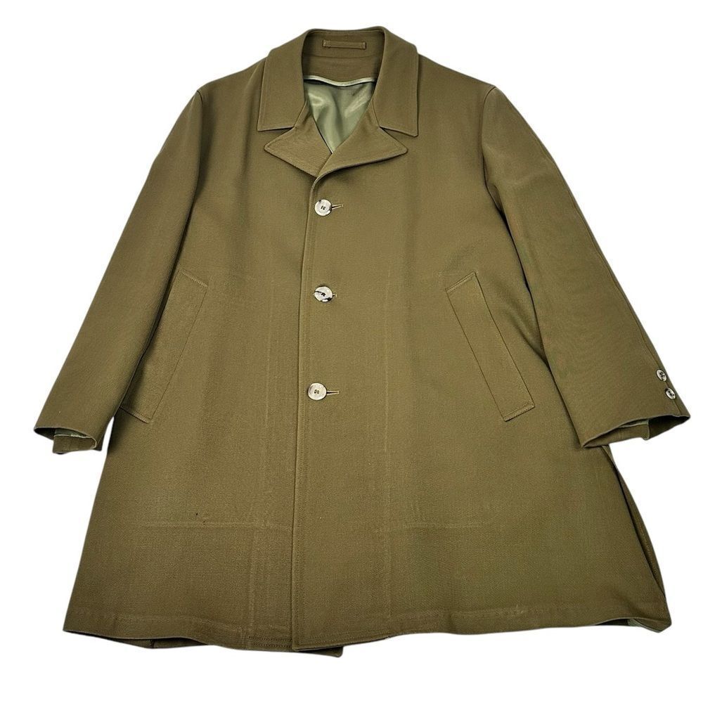Vintage Alligator Gold Label Pure Virgin Wool Men’s Olive Coat Overcoat Trench